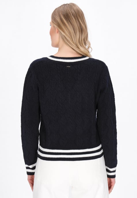 Dreimaster Jumper vrouwen marine gebroken wit - Image 4