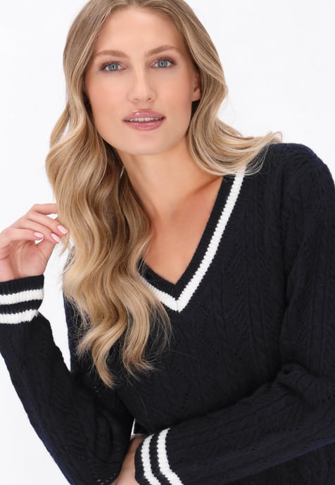 Dreimaster Jumper vrouwen marine gebroken wit - Image 5