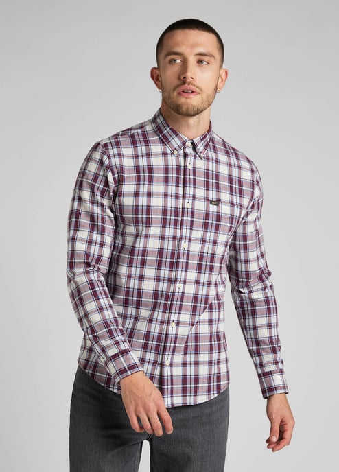 GB - Lee - LEE BUTTON DOWN VELVET BEET - Image 2