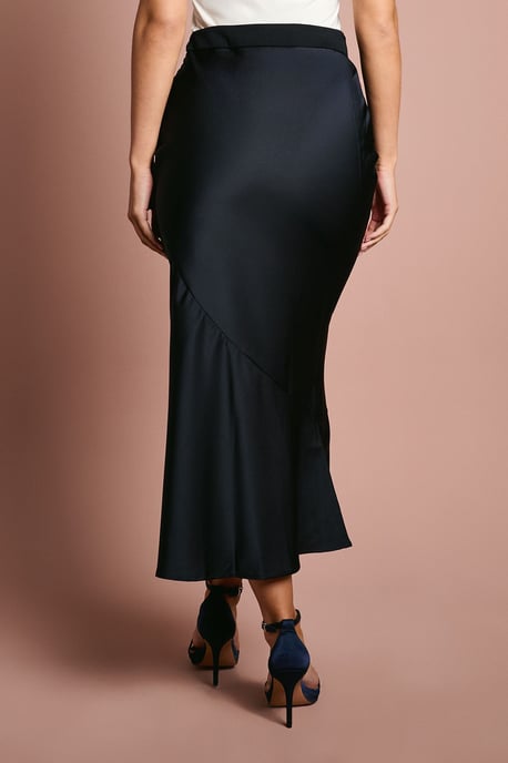 Satin Detail Fitted Skirt - Image 3