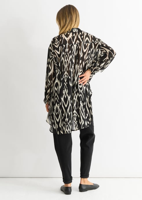 Mono Abstract Print Oversized shirt - Image 4
