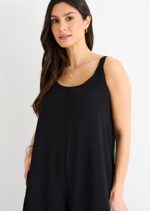 Black Air Flow Strappy Wide leg Jumpsuit - Image 2