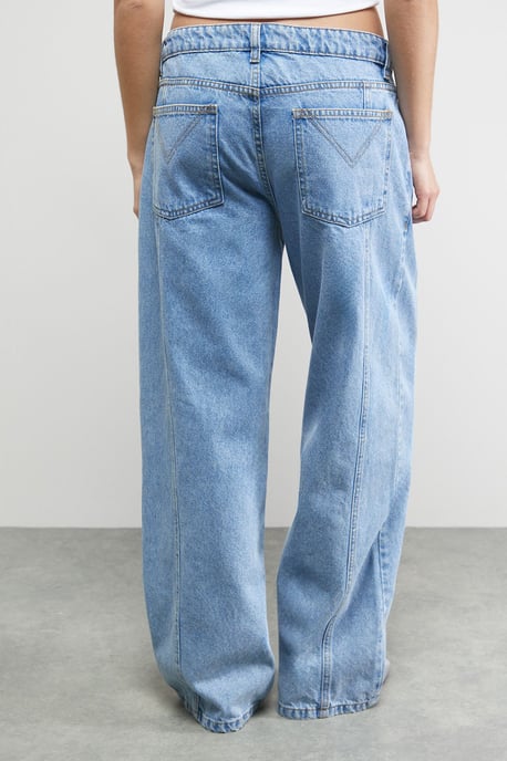 Tony Low Waist Lace Up Wide Jean - Image 3