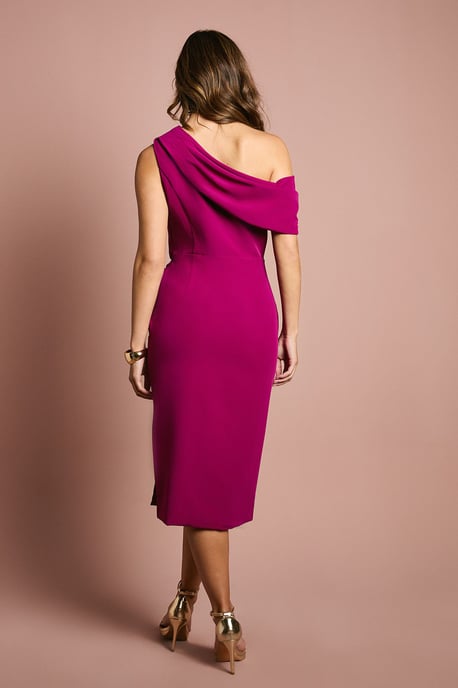 One Shoulder Twist Front Pencil Dress - Image 3