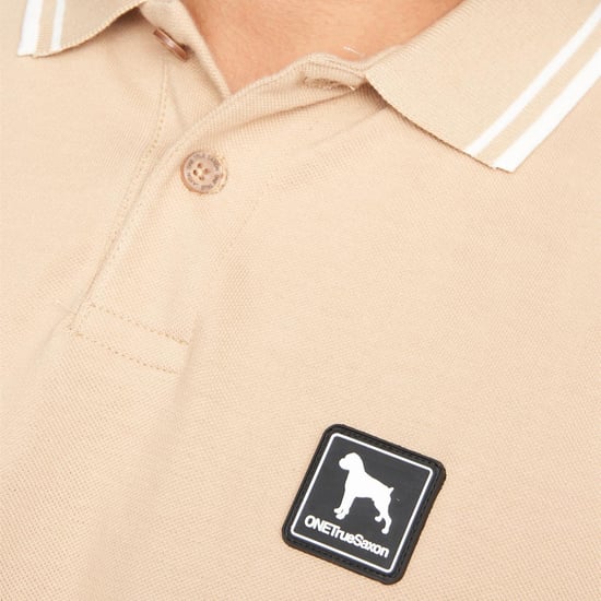 One True Saxon Dexon Mens Sand Polo Shirt - Image 3