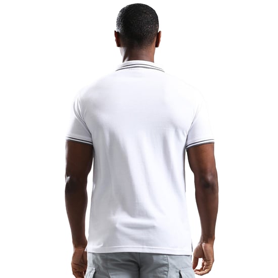 One True Saxon Dexon Mens White Polo Shirt - Image 2