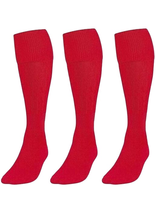 3 Pack Red Football Socks Kids - Image 1