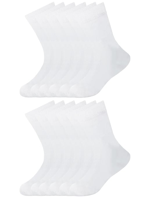 12 Pack Kids White School Socks - Image 1