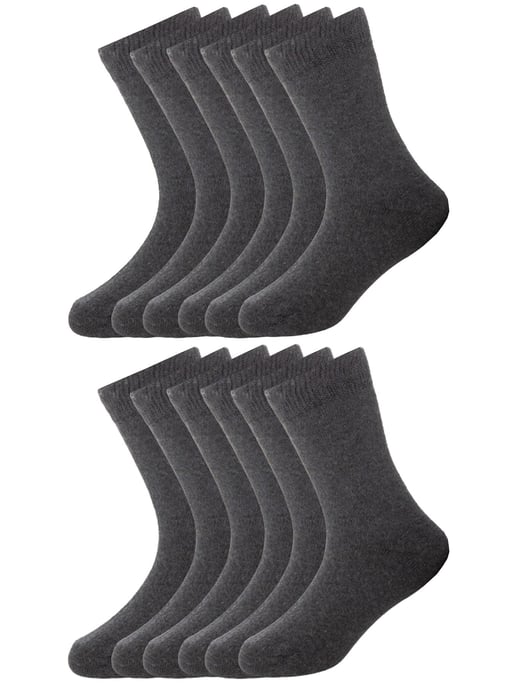 12 Pack Kids Grey School Socks - Image 1