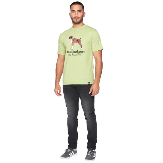 One True Saxon Dawg Mens Green T-Shirt - Image 1