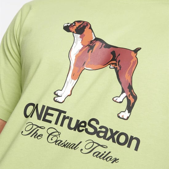 One True Saxon Dawg Mens Green T-Shirt - Image 3
