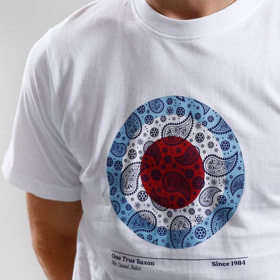 One True Saxon Paisley Mens White T-Shirt - Image 3