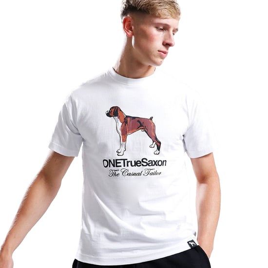One True Saxon Dawg Mens White T-Shirt - Image 1