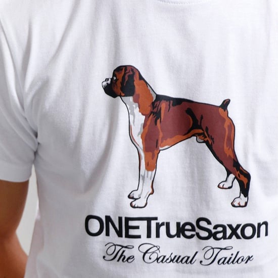 One True Saxon Dawg Mens White T-Shirt - Image 3