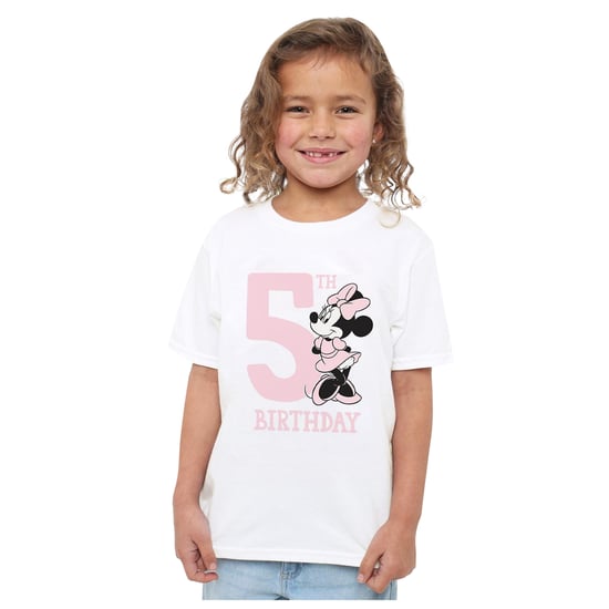Disney Kinderen/Kinderen Minnie Mouse 5e Verjaardag T-Shirt (Wit) - Image 3
