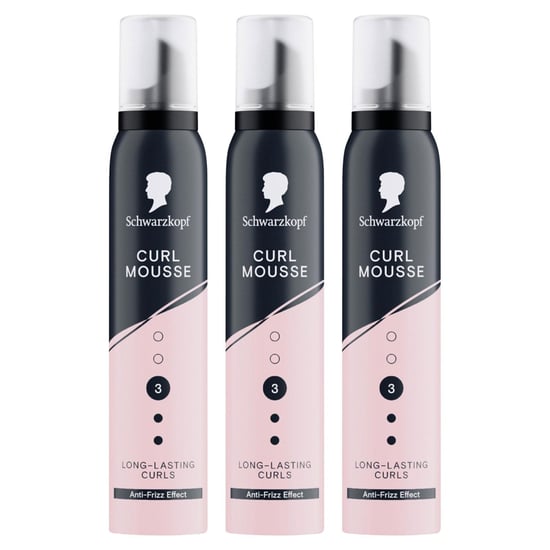 SK Styling Mousse Curl HL3 200ml Strong Hold Foam for Curly Hair, 3 Pack - Image 1