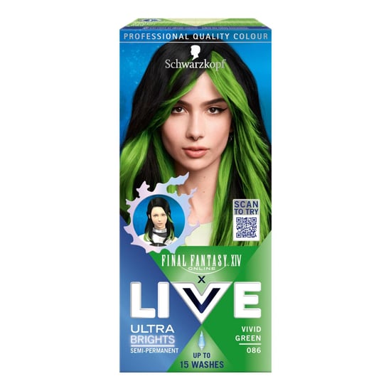 LIVE Ultra Brights 086 Vivid Green Semi Permanent Hair Dye Bold Colour UK - Image 1