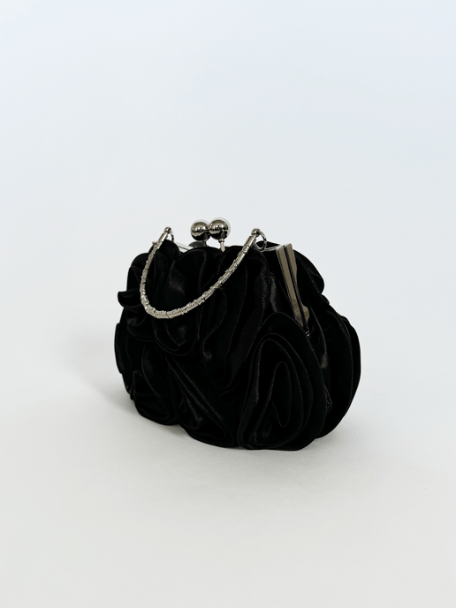 3D Rose Clutch Bag in Black - Image 2