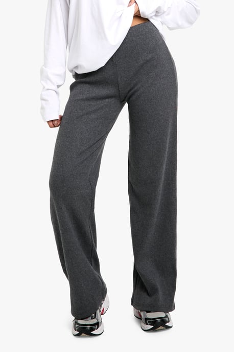 Brushed Rib Wide Leg Trousers - Image 4