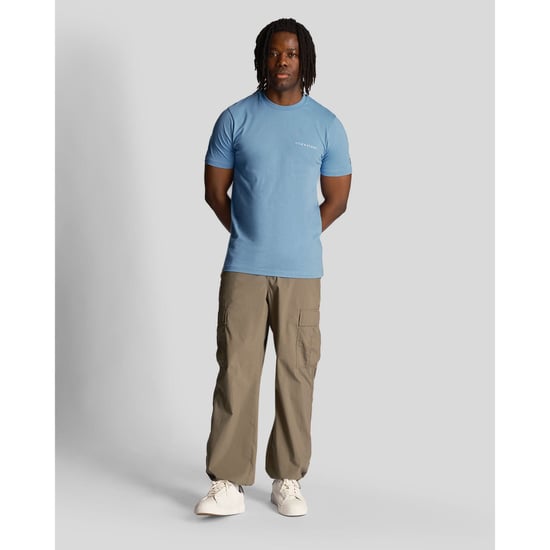 Lyle Scott Broderad Logo Riveria Blå T Shirt - Image 2