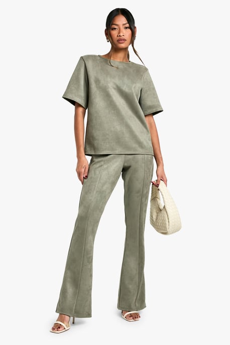 Suede Low Rise Flares - Image 1