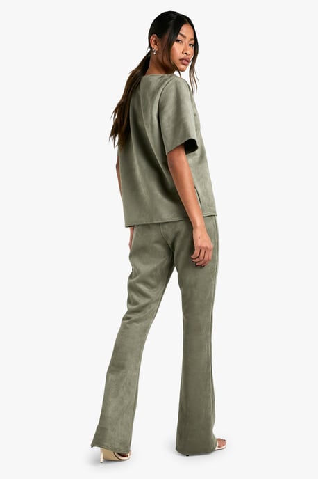 Suede Low Rise Flares - Image 2