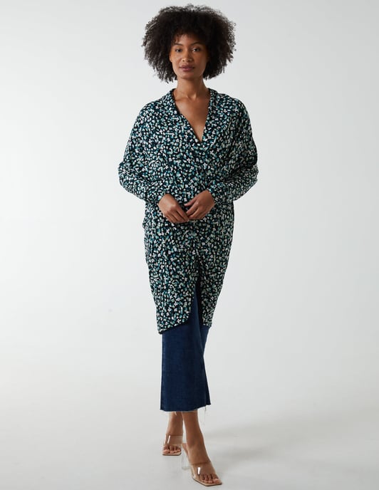 Draped Dip Hem Long Top - Image 2