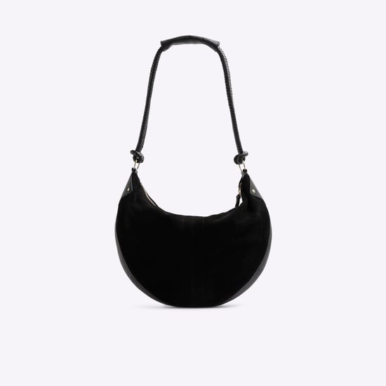 River Island Womens Black Suede Knot Handle Slouchy Shoulder Bag - Image 3