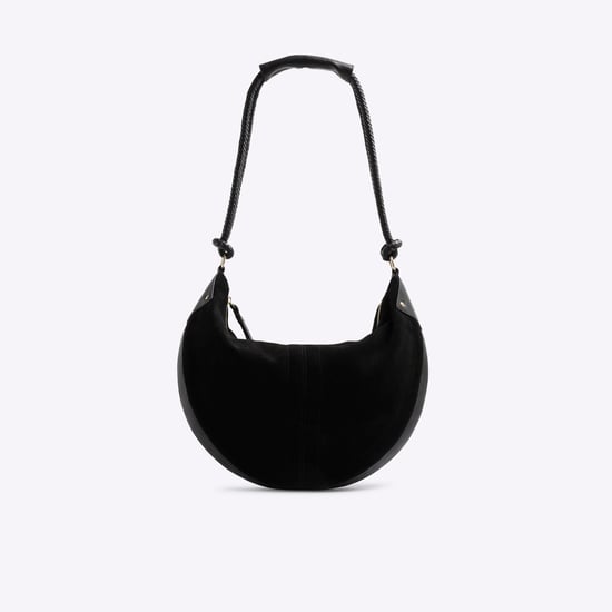 River Island Womens Black Suede Knot Handle Slouchy Shoulder Bag - Image 5