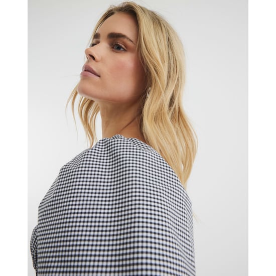 River Island Womens Petite Black Puff Sleeve Gingham Shirred Top - Image 4