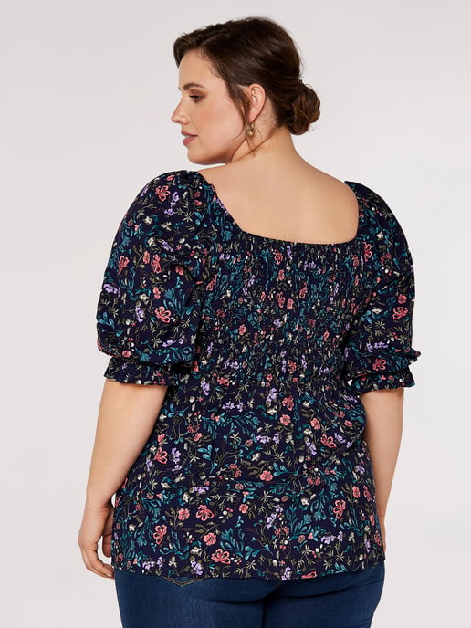 Apricot Curve Floral Milkmaid Top - Image 5