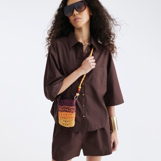 River Island Womens Multi Colour Raffia Cross Body Phone Bag - Image 1