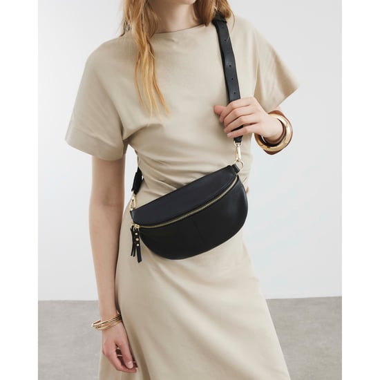River Island Womens Black Leather Cross Body Bum Bag - Image 1