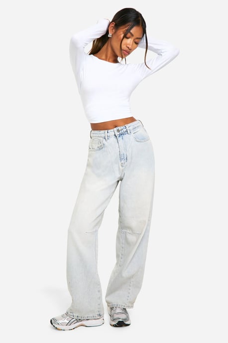 Seam Detail Barrel Leg Jeans - Image 3
