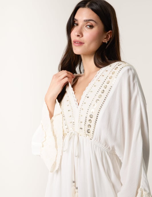 Embellished Kimono Sleeve Mini Dress - Image 4