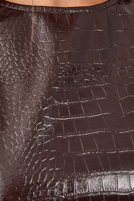 Croc Vinyl High Neck Mini Dress - Image 4