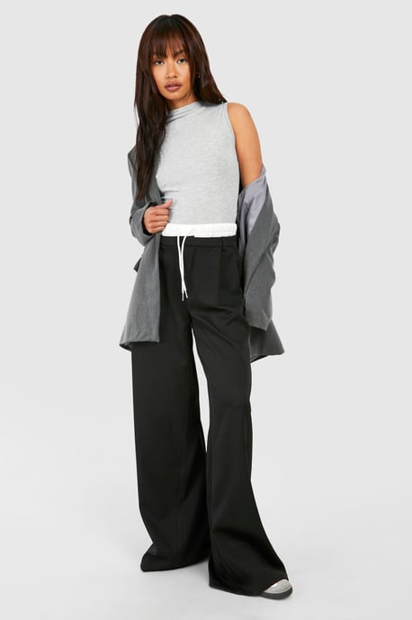High Slash Neck Sleeveless Marl Bodysuit - Image 3