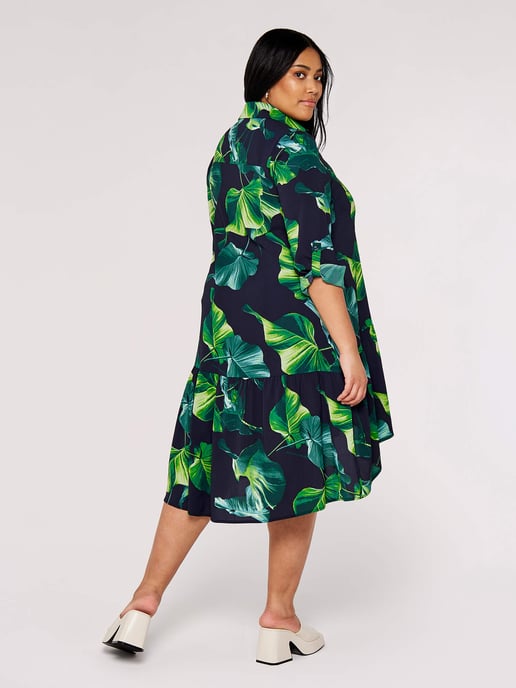 Apricot Curve Leaf Shirt Mini Dress - Image 4