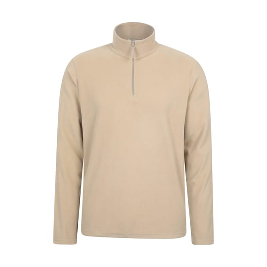 Mountain Warehouse Mens Camber II Camo Half Zip Fleece Top (Off White) - Image 1