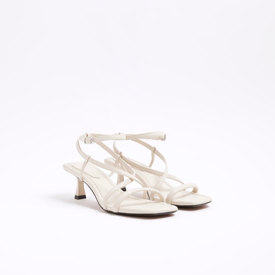 River Island Womens Sandals Beige Kitten Heel Strappy - Image 2