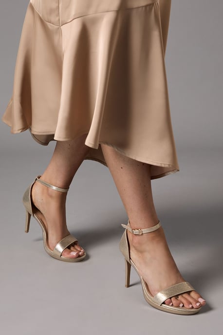 Talia Metallic Textile Platform High Heel Sandals - Image 2
