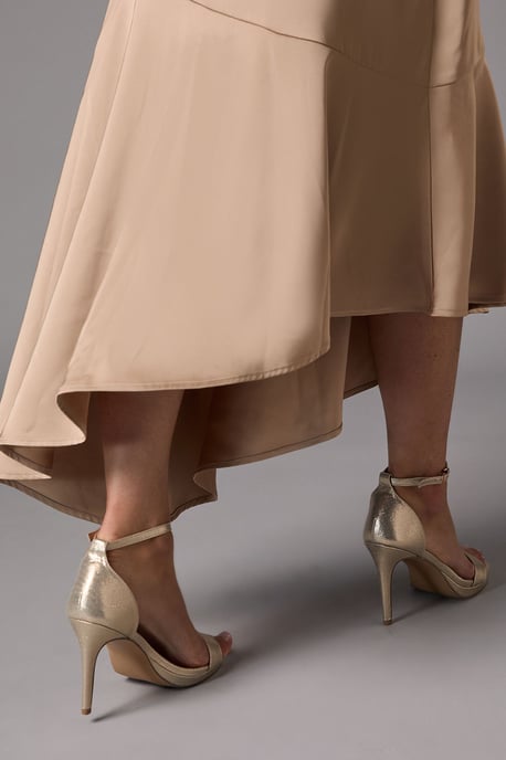 Talia Metallic Textile Platform High Heel Sandals - Image 3