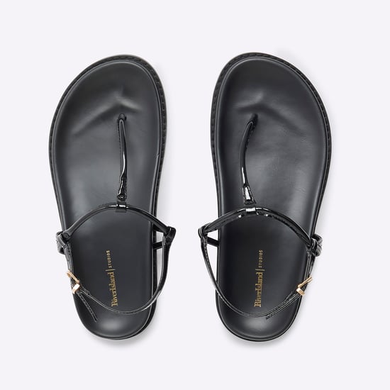 River Island Womens Sandals Black Toe Thong Footbed - Image 4