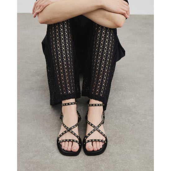 River Island Womens Sandals Black Eyelet Strappy - Image 1