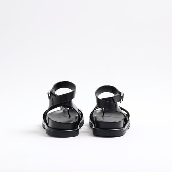 River Island Womens Sandals Black Cross Over Footbed - Image 3