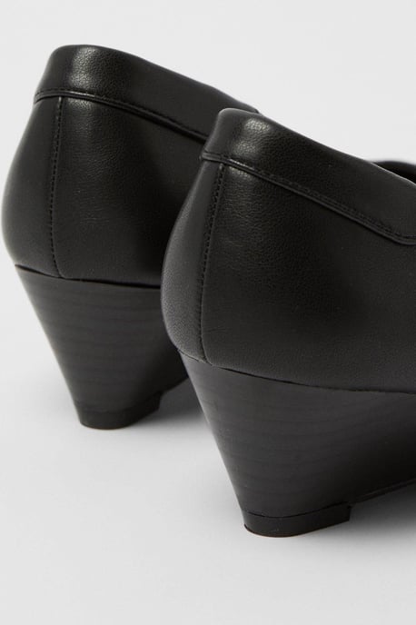 Good For The Sole: Cerys Comfort Low Wedge Heel Court Shoes - Image 4
