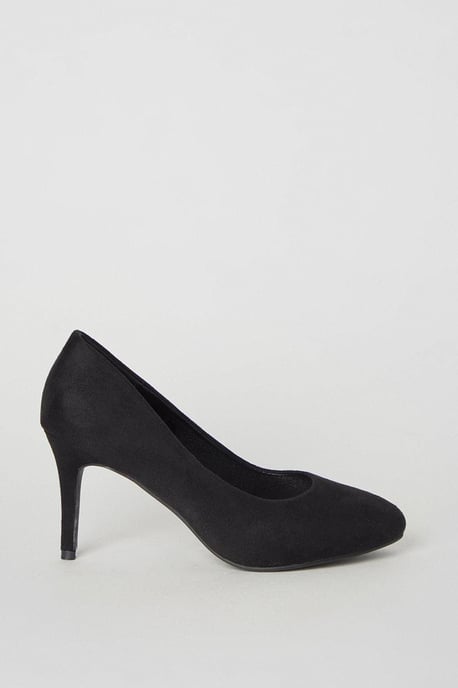 Good For The Sole: Wide Fit Elsa Almond Toe Stiletto Heel Court Shoes - Image 2