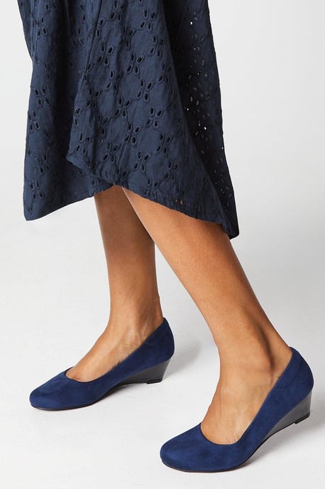 Good For The Sole: Cerys Comfort Low Wedge Heel Court Shoes - Image 1