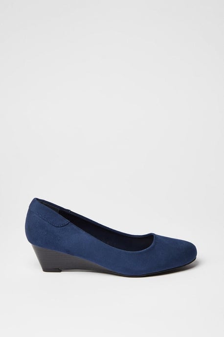 Good For The Sole: Cerys Comfort Low Wedge Heel Court Shoes - Image 2