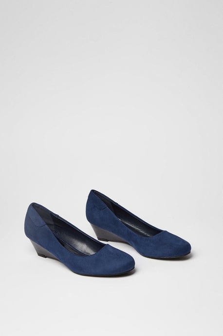 Good For The Sole: Cerys Comfort Low Wedge Heel Court Shoes - Image 3